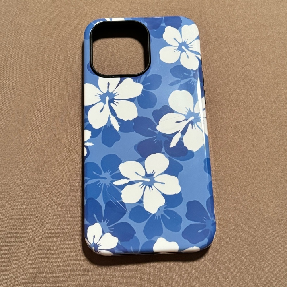 iPhone 15 PRO MAX Blue Hawaiian Floral Case